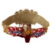 Floral Crystal Embellished Wide Waist Belt 42 IT Women