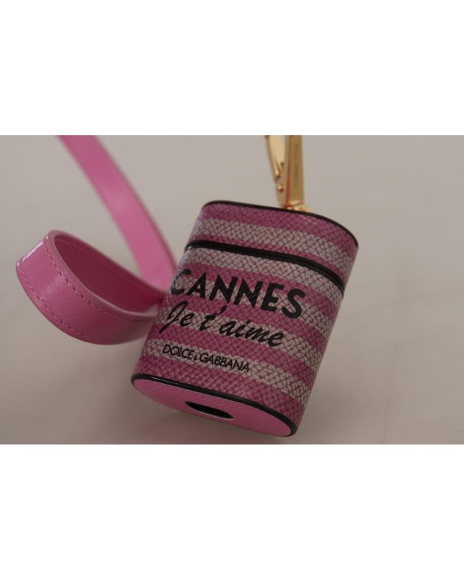 Gorgeous Dolce & Gabbana Airpods Case with Logo Detail – Pink and Black One Size Women