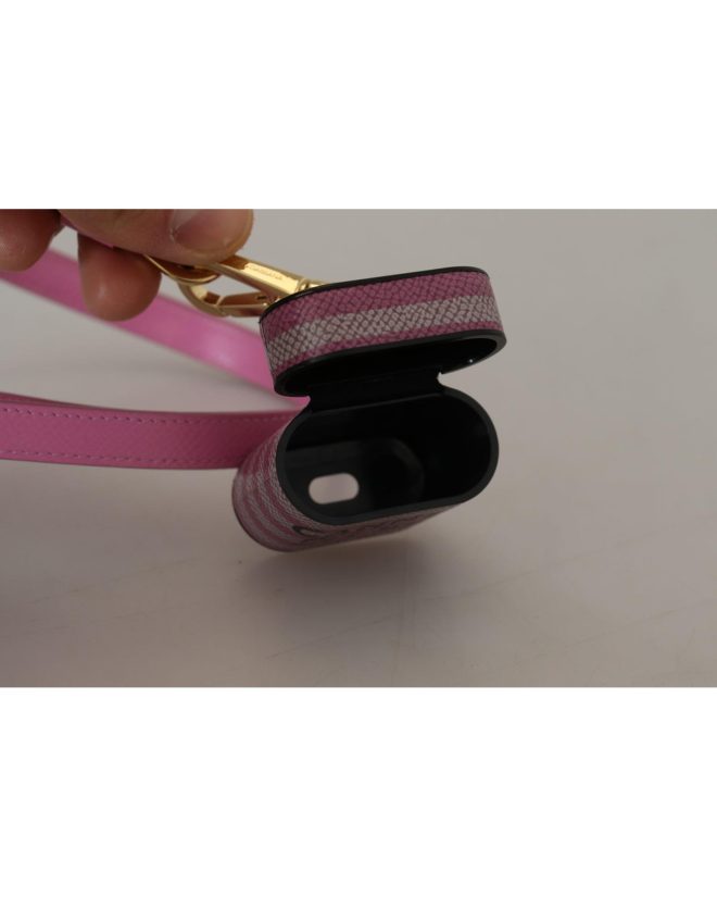 Gorgeous Dolce & Gabbana Airpods Case with Logo Detail – Pink and Black One Size Women