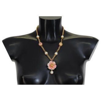 Dolce & Gabbana Gold Crystal Statement Charm Necklace One Size Women