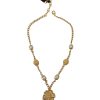 Dolce & Gabbana Gold Crystal Statement Charm Necklace One Size Women