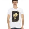 Short Sleeve T-shirt with Round Neck and Front Print L Men