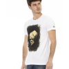 Short Sleeve T-shirt with Round Neck and Front Print L Men