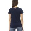 Round Neck Short Sleeve T-shirt with Front Print 2XL Women