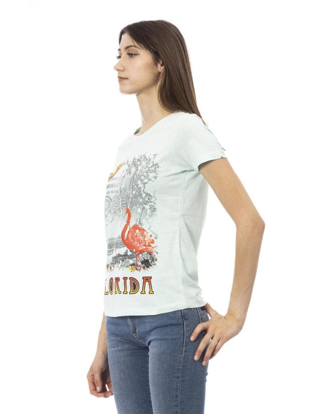 Short Sleeve T-shirt with Round Neck – Front Print XL Women