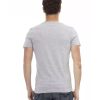 Short Sleeve Round Neck T-shirt with Front Print – L