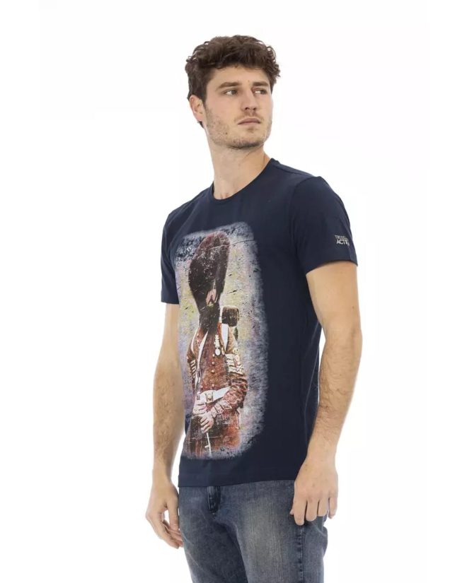 Short Sleeve T-shirt with Round Neck and Front Print – 3XL