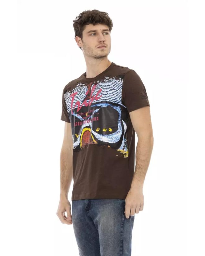 Short Sleeve T-shirt with Round Neck – Front Print – XL