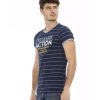 Printed Short Sleeve T-shirt with Round Neck – L