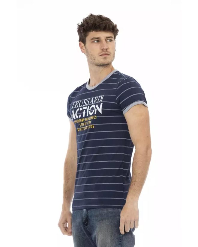 Printed Short Sleeve T-shirt with Round Neck – L