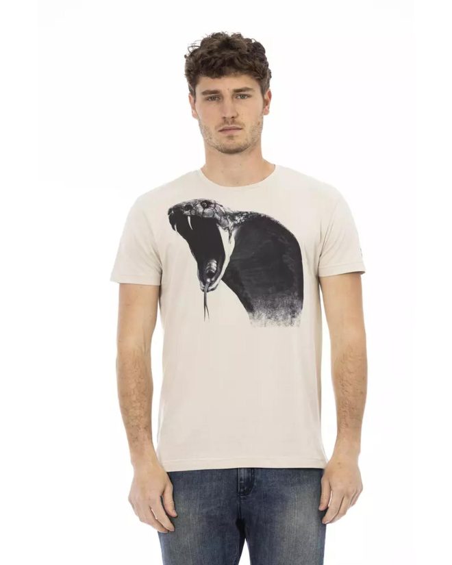 Short Sleeve T-shirt with Round Neck – Front Print – L