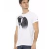 Short Sleeve Round Neck T-Shirt with Front Print – L