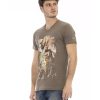 Short Sleeve V-Neck T-shirt with Front Print – 3XL