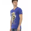 Short Sleeve V-Neck T-shirt with Front Print – 3XL