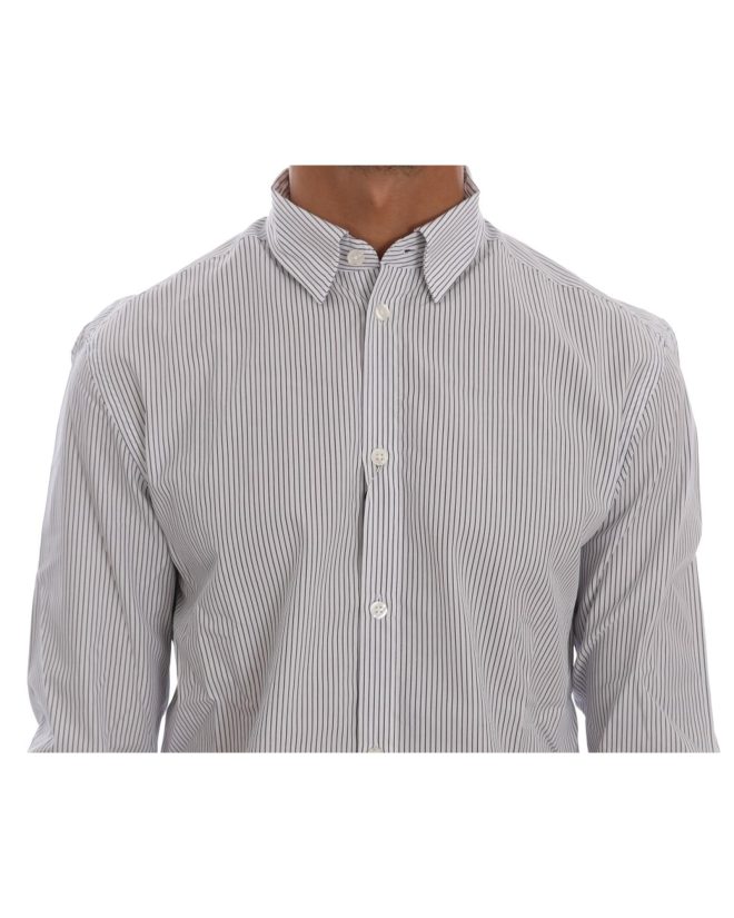 Frankie Morello Casual Shirt with Blue Stripes Men – L