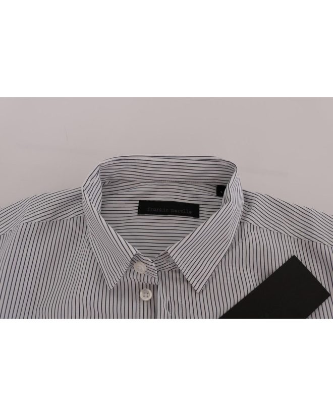 Frankie Morello Casual Shirt with Blue Stripes Men – L