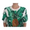 DOLCE & GABBANA Enchanted Sicily Short Sleeve Sweater with Sequined Pineapple Embroidery – 40 IT