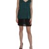 Spaghetti Strap Shift Mini Dress in 100% Silk 42 IT Women