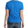 New Authentic Moschino Blue Logo Tee with Round Neck and Short Sleeves 42 IT Women