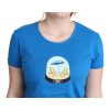 New Authentic Moschino Blue Logo Tee with Round Neck and Short Sleeves 42 IT Women