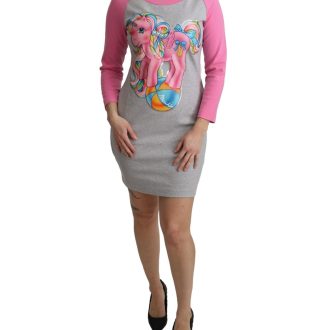 Crew Neck 3/4 Sleeve Sweater Dress with My Little Pony Motive Women