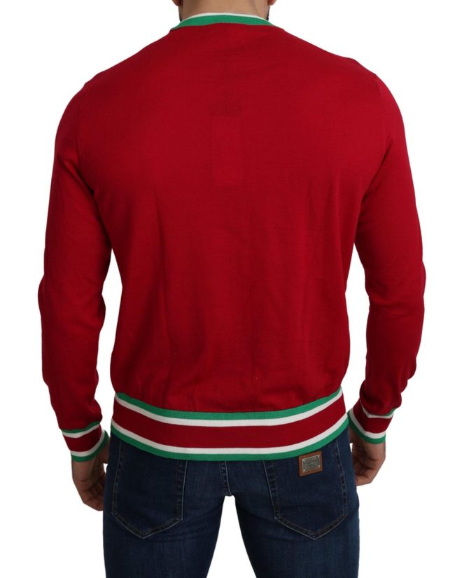 Pullover Sweater with Multicolor Motive – Dolce & Gabbana 46 IT Men