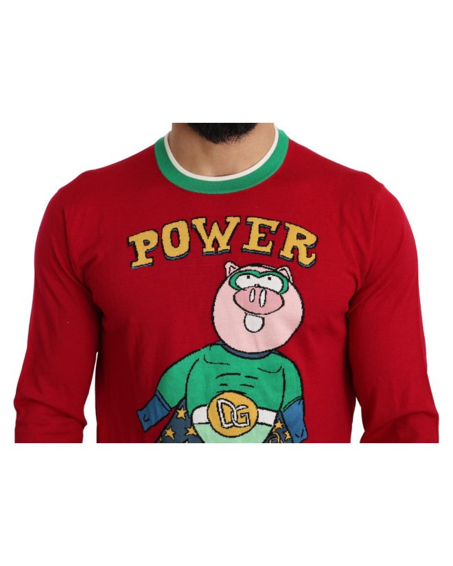 Pullover Sweater with Multicolor Motive – Dolce & Gabbana 46 IT Men