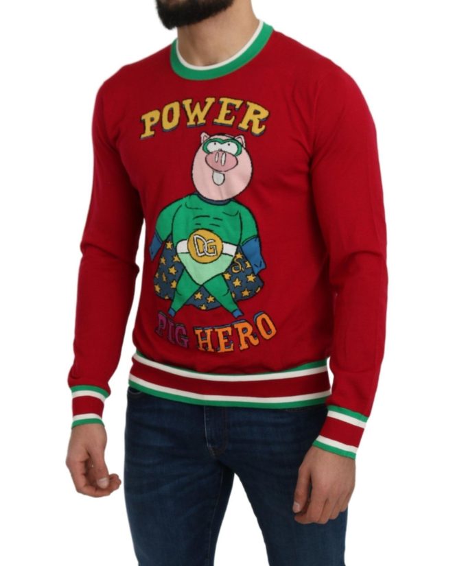 Pullover Sweater with Multicolor Motive – Dolce & Gabbana 46 IT Men