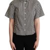 Signature Zigzag Design Cotton Polo by Dolce & Gabbana – 40 IT