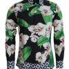 100% Authentic Dolce & Gabbana Black Floral Dress Shirt 40 IT Men