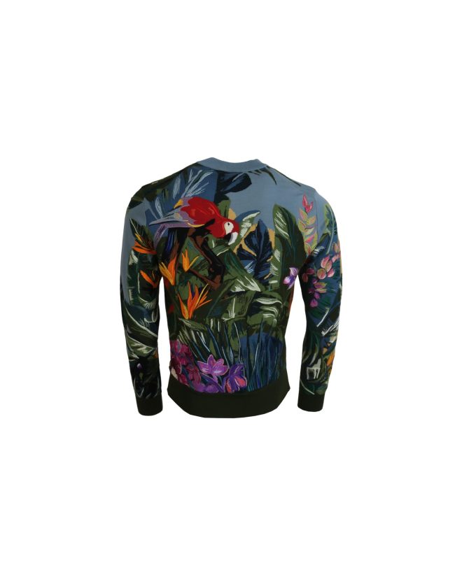 Dolce & Gabbana Pullover Sweater with Jungle Embroidery 46 IT Men