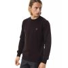 Embroidered Crew Neck Sweater in Extrafine Wool Merinos Fabric – L