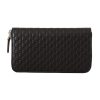 Gucci Black Leather Wallet with Top Zip Closure One Size Women