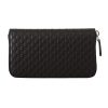 Gucci Black Leather Wallet with Top Zip Closure One Size Women