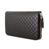 Gucci Black Leather Wallet with Top Zip Closure One Size Women