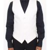 Dolce & Gabbana White Cotton Silk Blend Dress Vest 44 IT Men