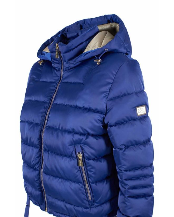 Yes Zee Short Down Jacket with Zip Closure and Hood – L