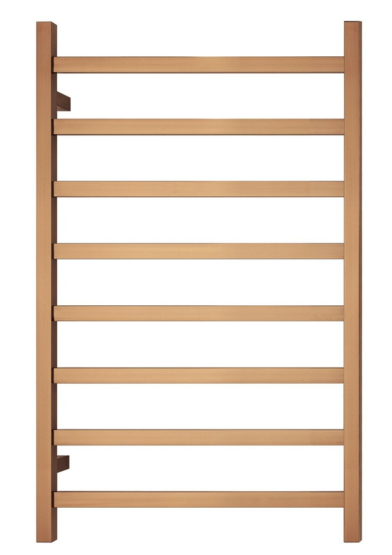 Premium Polished Rose Gold Heated Towel Rack – 8 Bars, Square Design, AU Standard, 1000x620mm Wide