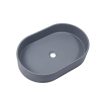 Ultra Modern Concrete Cement Wash Basin Counter Top Matte Dark Gray Oval Basin