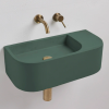 New Concrete Cement Wash Basin Counter Top Matte Lake Green Wall Hung Basin