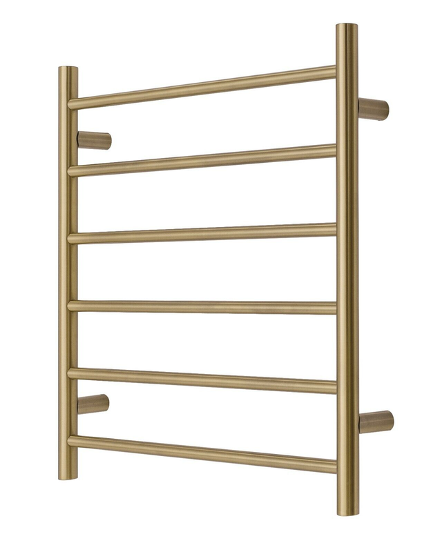 Premium Brushed Gold Towel Rack – 6 Bars, Round Design, AU Standard, 650x620mm Wide