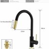 2023 Brushed Gold Spout Matte Black pull out with spray function kitchen mixer tap faucet