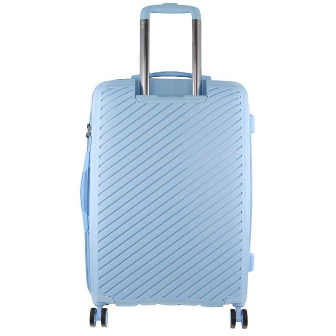 Cardin Inspired Milleni Checked Luggage Bag Travel Carry On Suitcase 65cm (82.5L) – Blue