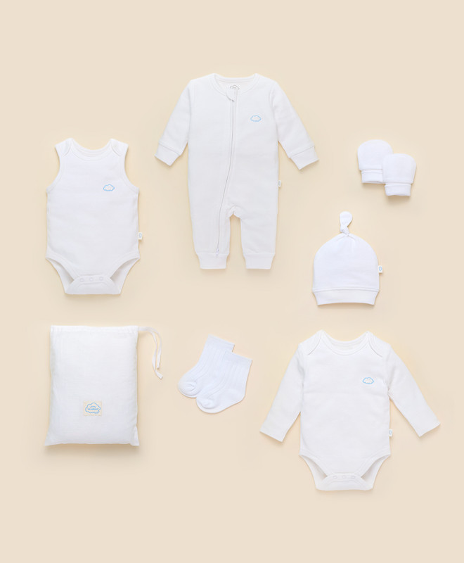 6PC Essentials Pack – Pure White – Newborn