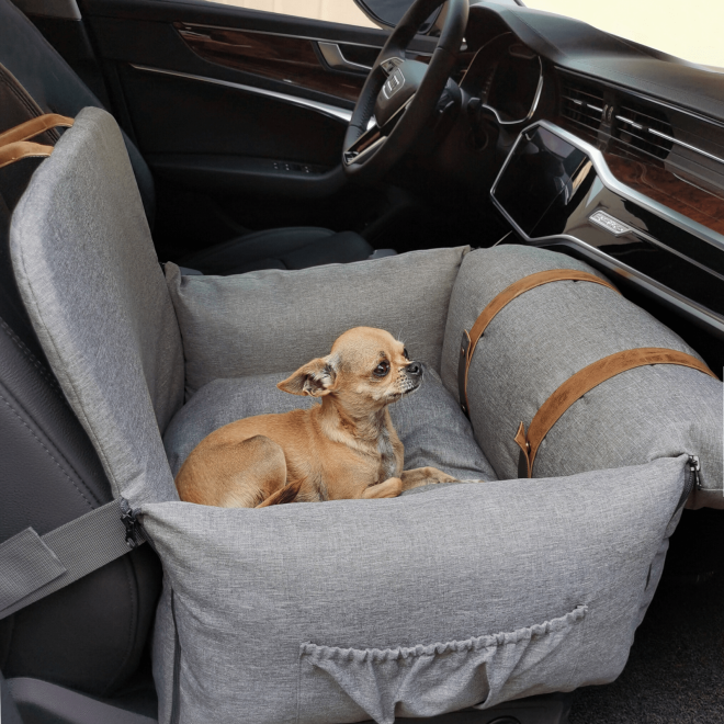 Premium Dog Booster Seat for Small Pets – Storm Grey