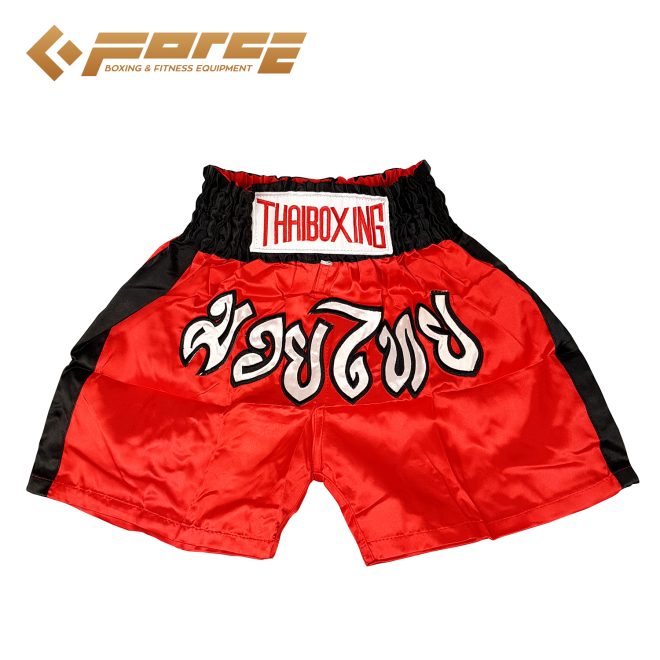 Adults Boxing Pants Satin Red Blackstrip – XL