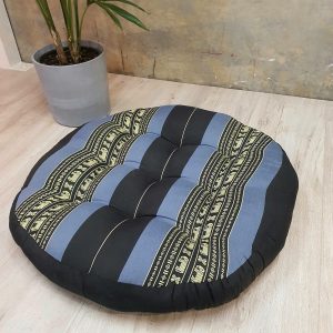 Jumbo Size Zafu Meditation Cushion Filled with Natural Kapok Fiber BlueEle