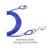 5M Dog Tie Out Cable Leash Lead Tangle Free Outdoor Yard Walking Runing