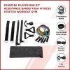 Exercise Pilates Bar Kit Resistance Bands Yoga Fitness Stretch Workout Gym