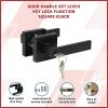 Door Handle Set Lever Square – Black, Key Lock Function